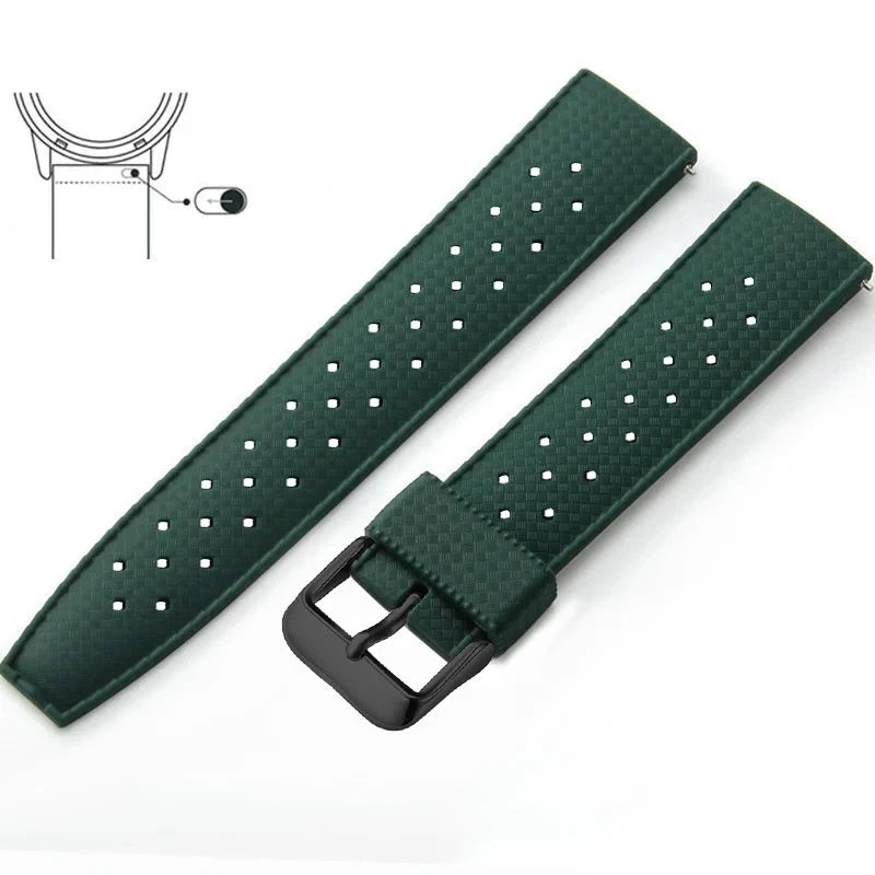 Tropical Silicone Strap Quick Release Watch Strap for Oris Seiko Citizen Viva Timepiece    - 