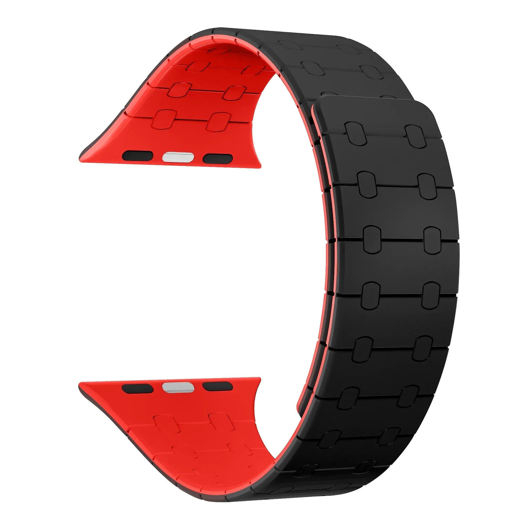 Magnetic Silicone Loop Bracelet for Apple Watch black red - Viva Timepiece | Viva Timepiece