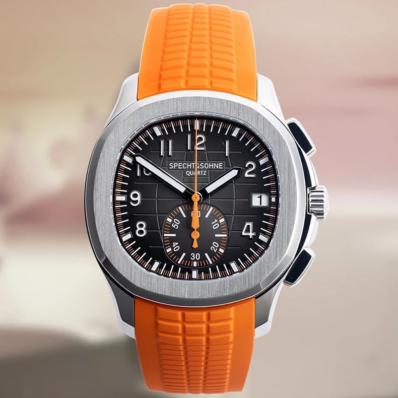 Specht & Sohne Chrono Quartz Aquanaut Homage Watches - orange - Viva TImepiece