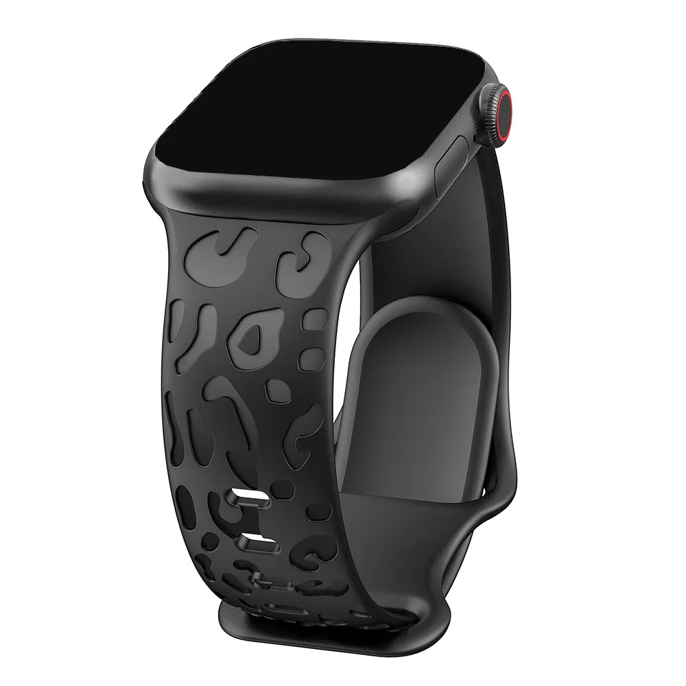 Engraved Cheetah Sports Loop Correa Strap Apple Watch Bands Viva Timepiece Black 38mm 40mm 41mm  - 1005005363813723-Black-38mm 40mm 41mm