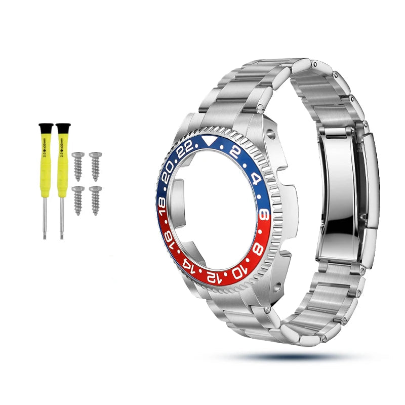 Submariner GMT Stainless Steel Custom Mod Kit For G shock GA-2110 blue red-bezel - Viva Timepiece | Viva Timepiece