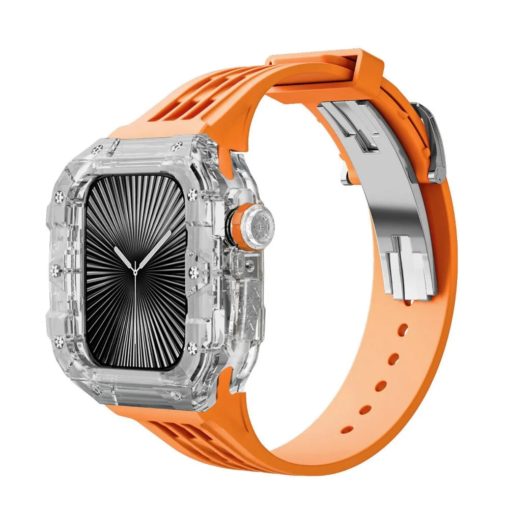 SNOP Clear Case and Band Mod Kit for Apple Watch Series 10 46mm TP S Orange II Iwatch S10 46mm Watch Accessories - Viva Timepiece