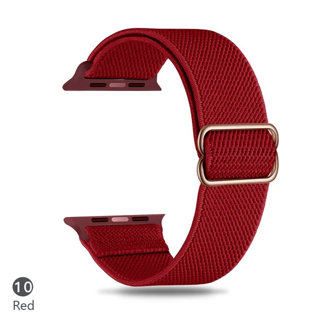 Scrunchie Adjustable Elastic Nylon Apple Watch Bands For All Series red Watch Accessories - VivaStraps