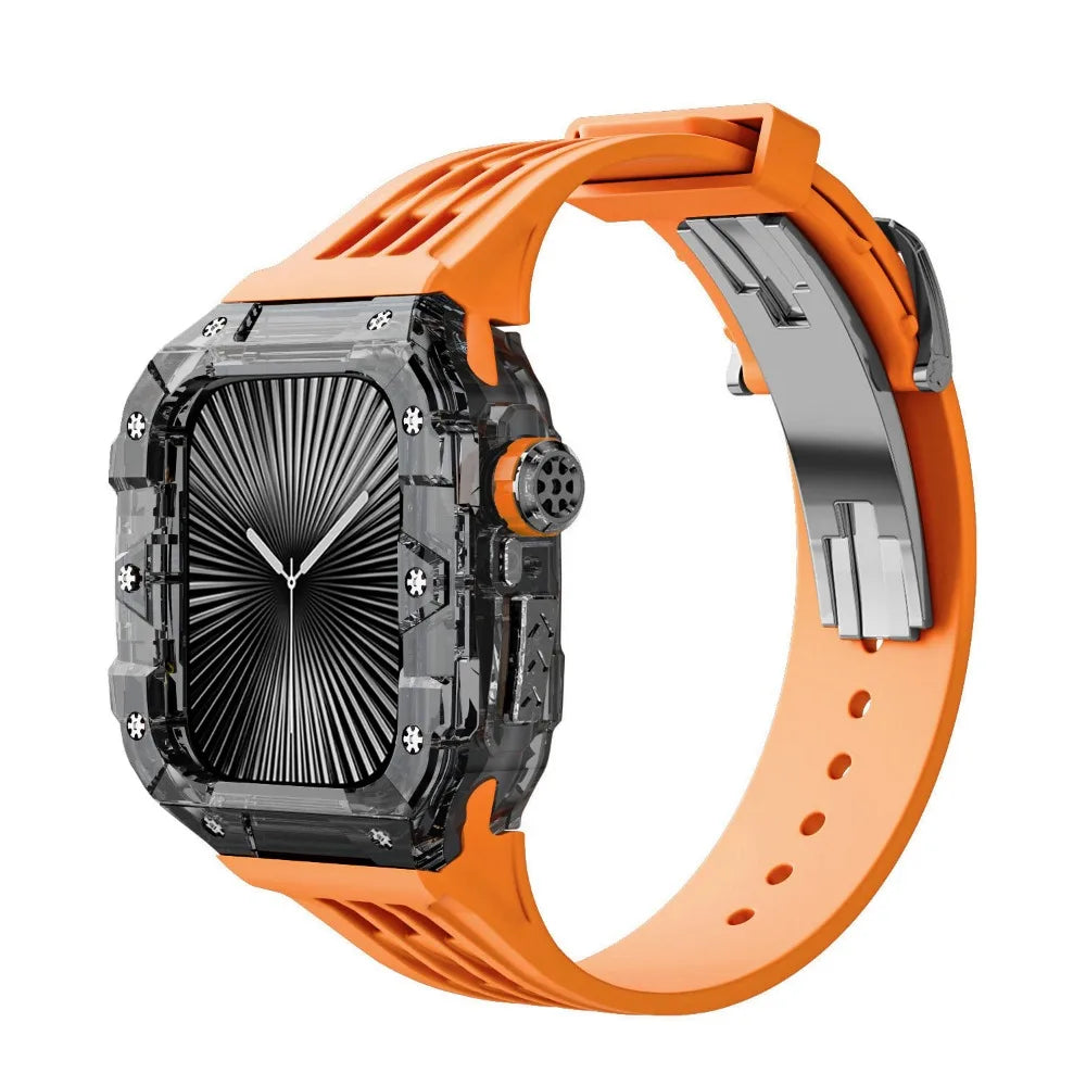 SNOP Clear Case and Band Mod Kit for Apple Watch Series 10 46mm TPB S Orange II Iwatch S10 46mm Watch Accessories - Viva Timepiece