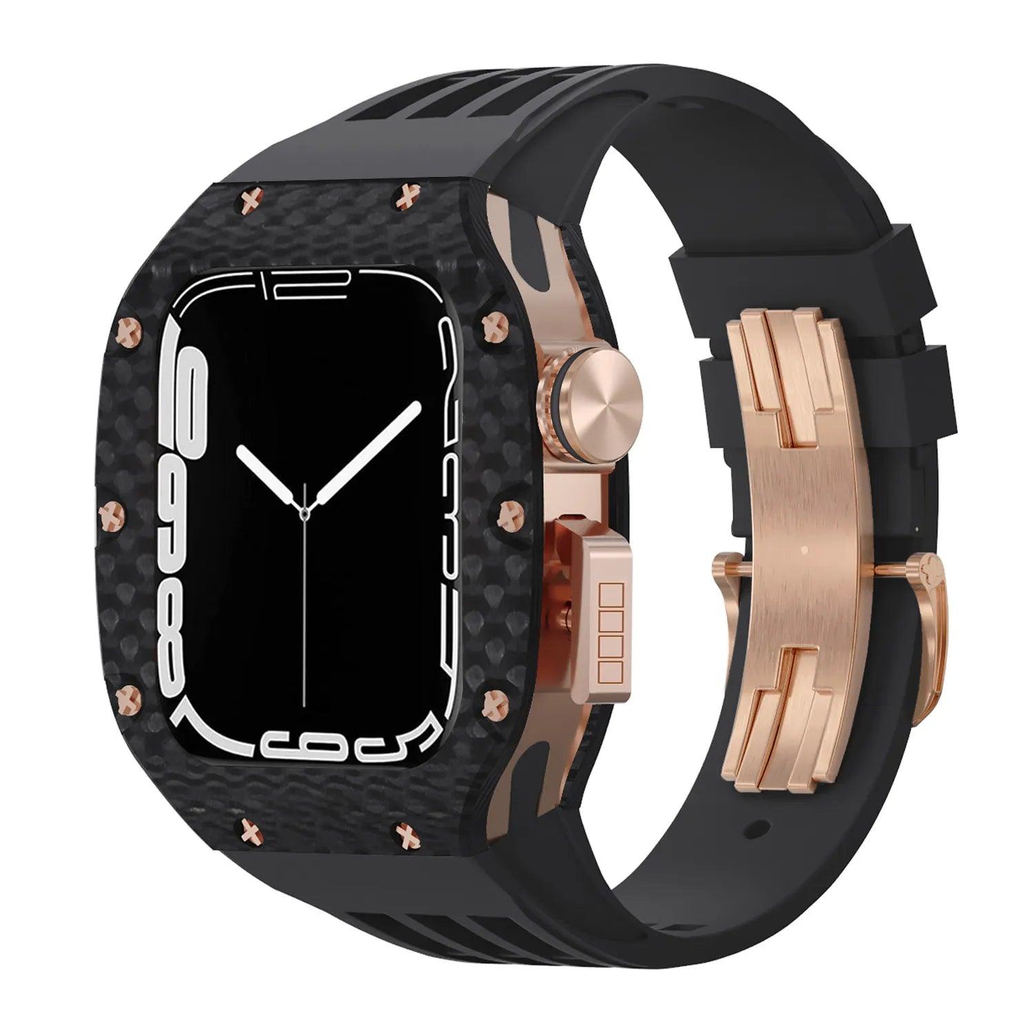 UG0045F Luxury Carbon Fiber Cases Kit for Apple Watch Viva Timepiece Rose Black Carbon I 45mm  - 1005005679759485-BRG-B Carbon-For 45MM-China