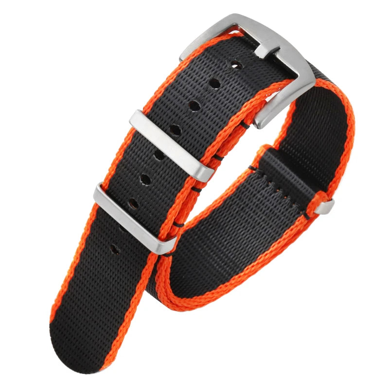 Premium Soft Nylon Universal 007 Replacement Watch Band Viva Timepiece A6.Orange black 22mm  - 1005002460521364-A6.Orange black-22mm