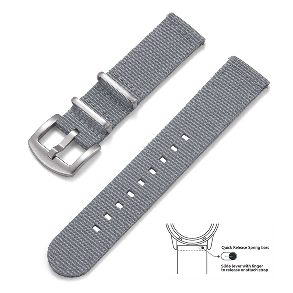 High-Quality Quick Release Nylon Replacement Watch Strap Bracelet Viva Timepiece Gery 18mm  - 1005006849833225-Gery-18mm