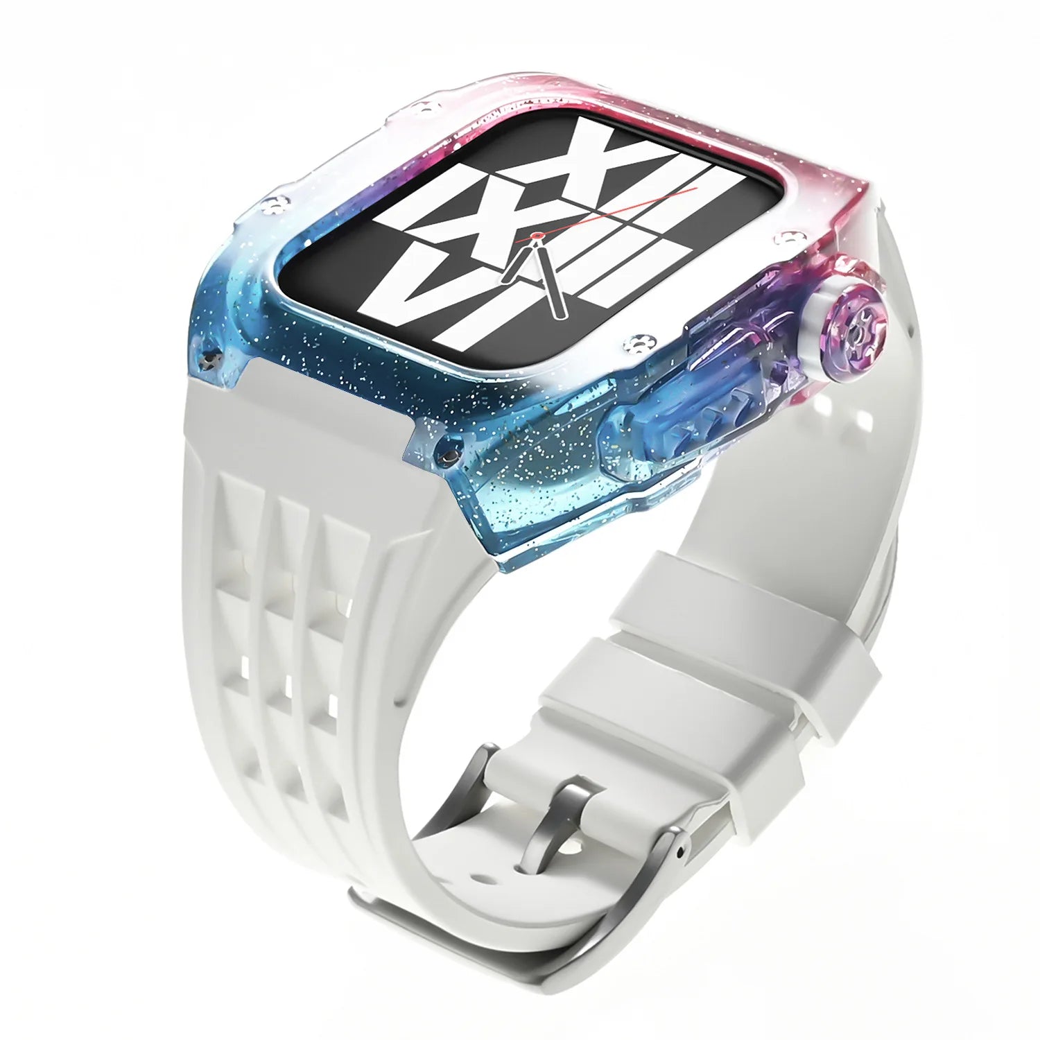 Rainbow Transparent Case Mod Kit for Apple Watch Viva Timepiece PurpleU-W-Pin 44mm  - 1005006365867503-PurpleU-W-Pin-44mm