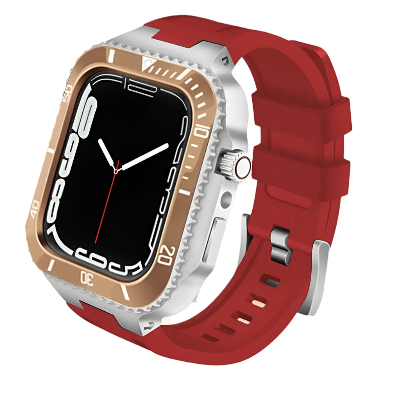 RX Submariner Metal Heavy Duty Modification Kit For Apple Watch RG Silver-red - Viva Timepiece | Viva Timepiece