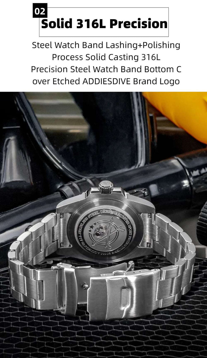 Addiesdive Retro Submariner Ceramic Bezel Quartz Diving 200m Luminous 41mm Watches - ADDIESDIVE