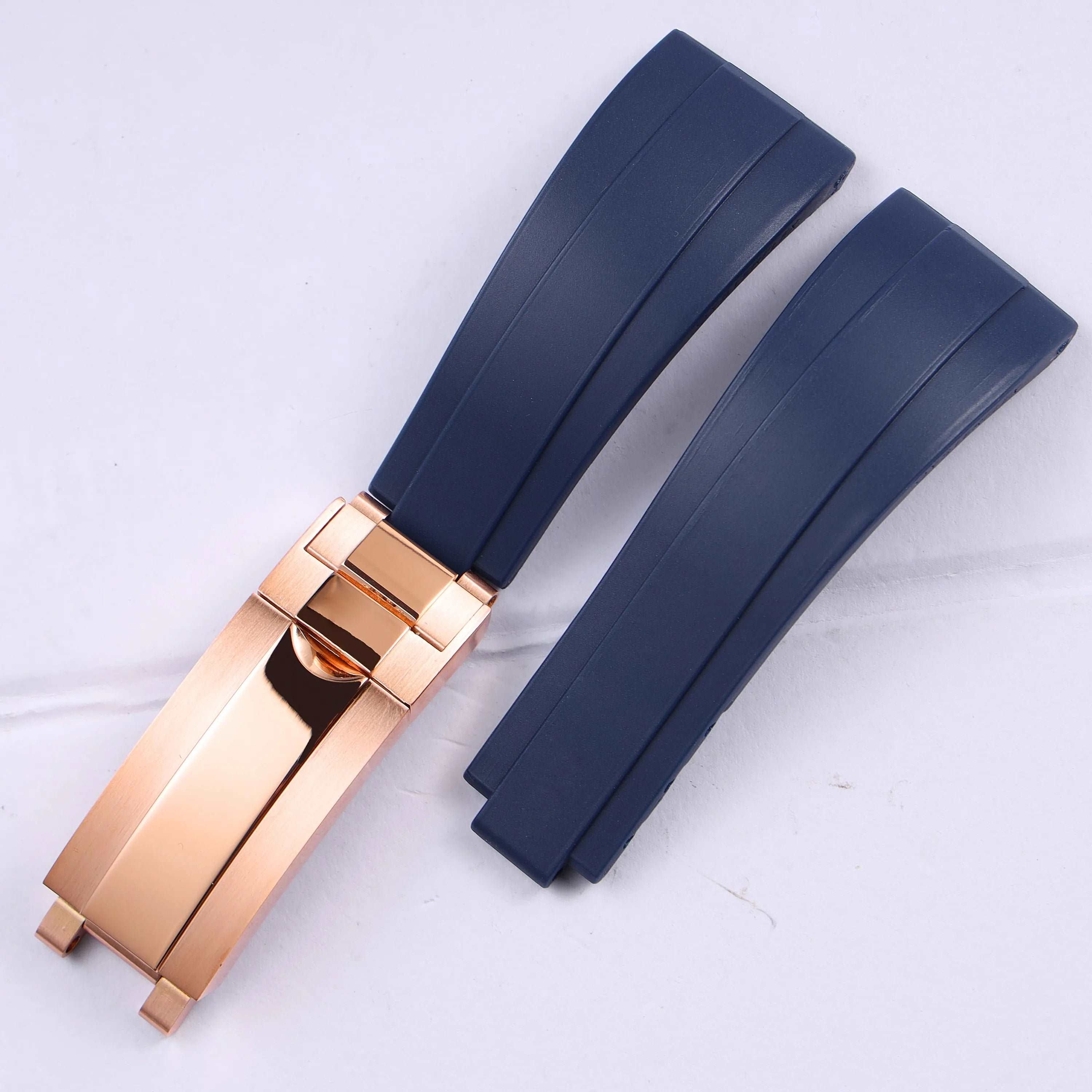 VivaStraps 21mm Glide Lock Micro-Adjust Rubber Watchband rosegold clasp 1 strap and clasp 21mm - VivaStraps | Viva Timepiece