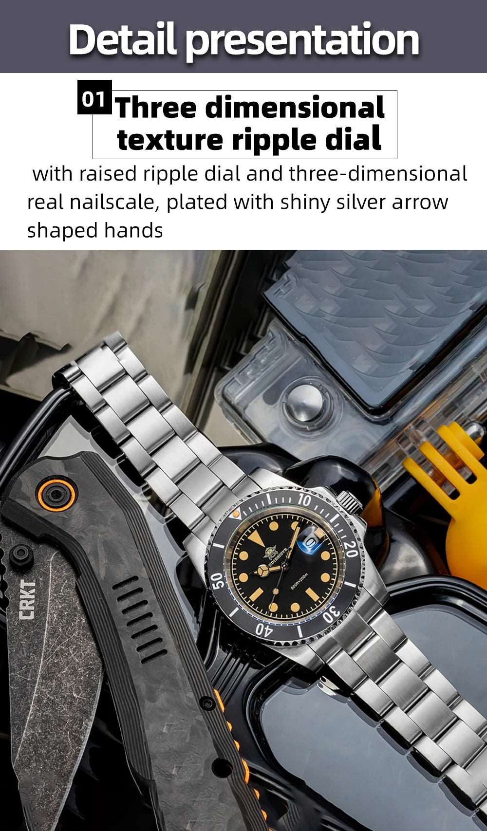 Addiesdive Retro Submariner Ceramic Bezel Quartz Diving 200m Luminous 41mm Watches - ADDIESDIVE