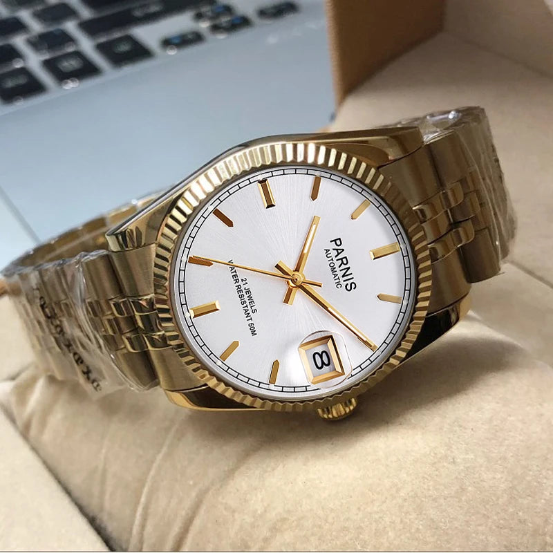 Parnis 36mm Datejust Automatic Full Gold Homage Watches Parnis    - 