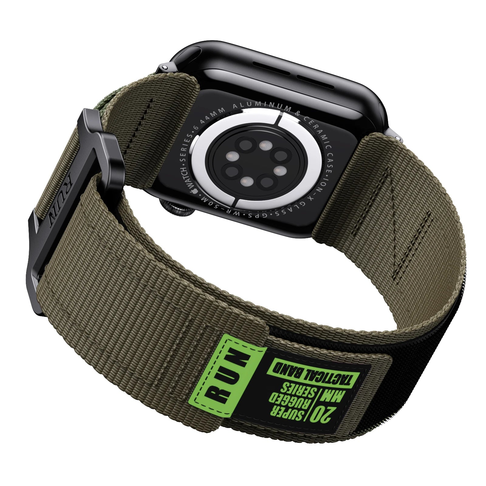 RUN Canvas Sports Strap Nylon Loop Band For Apple Watch Viva Timepiece Army Green L for 42mm44mm45mm49mm  - 1005007226518905-Army Green S-L 42mm44mm45mm49mm