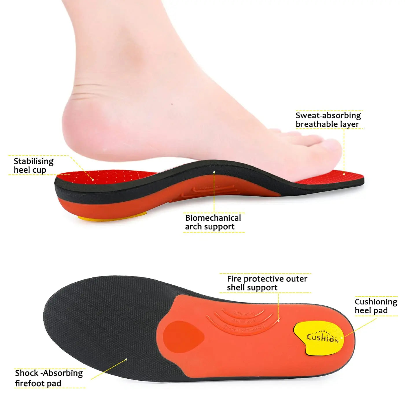 Plantar Fasciitis Orthopedic Arch Support Sport Insert Insoles IFITNA    - 