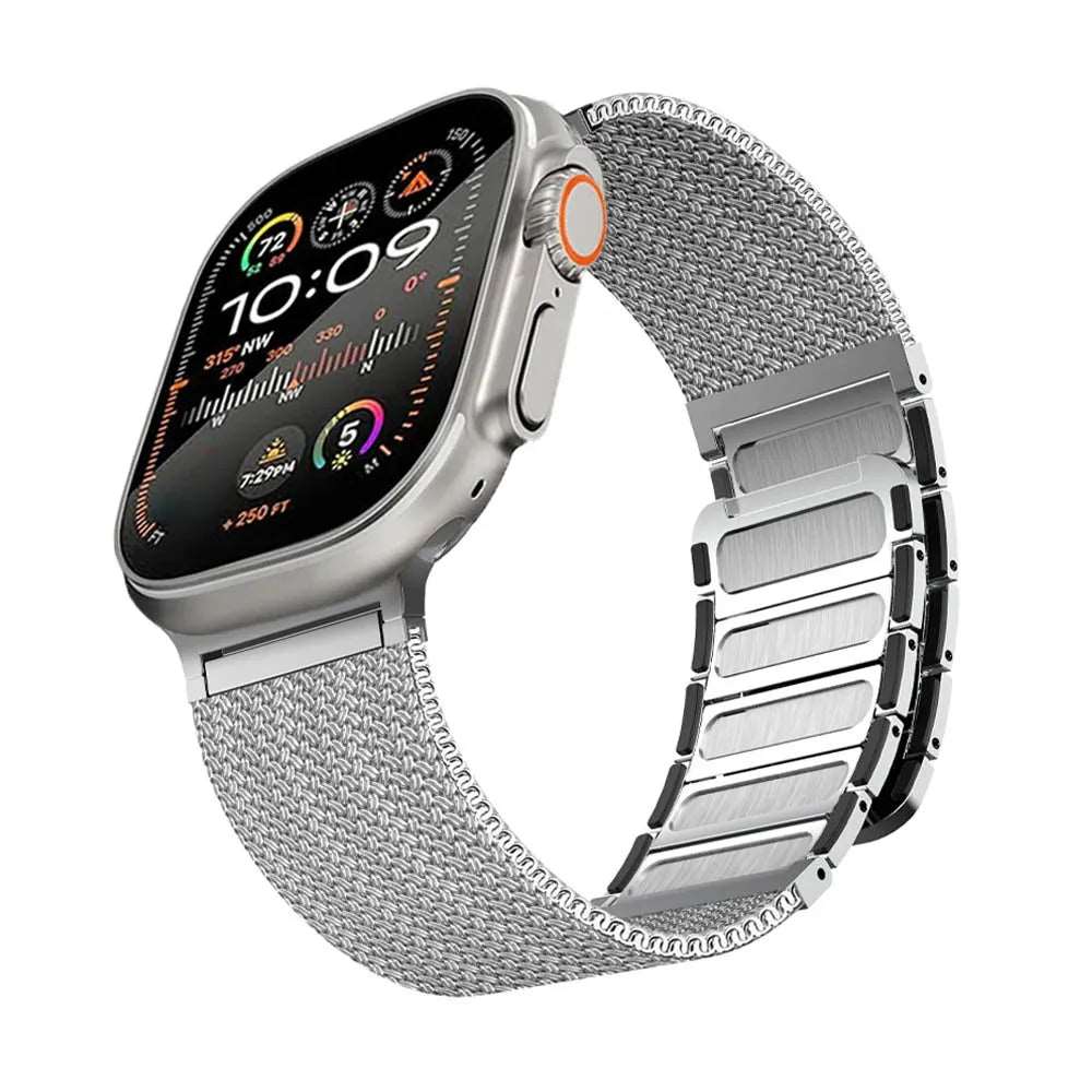 Magnetic Milanese Loop Band for Apple Watch (38mm-49mm) Silver - Viva Timepiece | Viva Timepiece