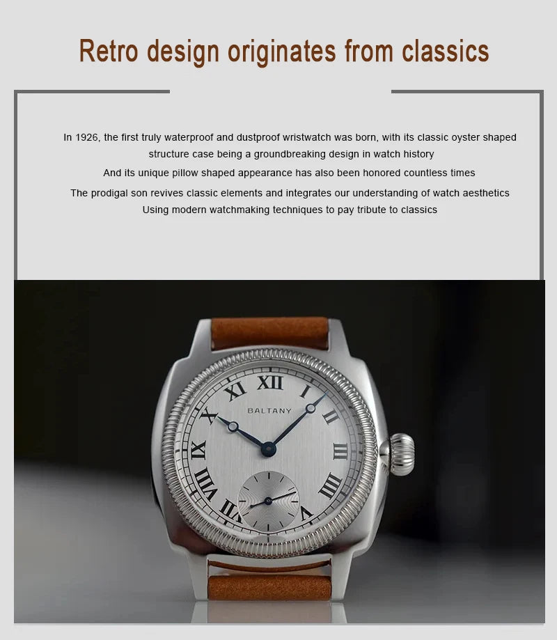 Baltany 1926 VD78 Oyster Tribute Retro Luxury Watches