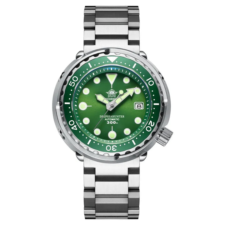 Addiesdive Tuna MY-H5 300M Automatic NH35 Diver Homage Watch Green Oyster Bracelet NH35 Watches - Addiesdive