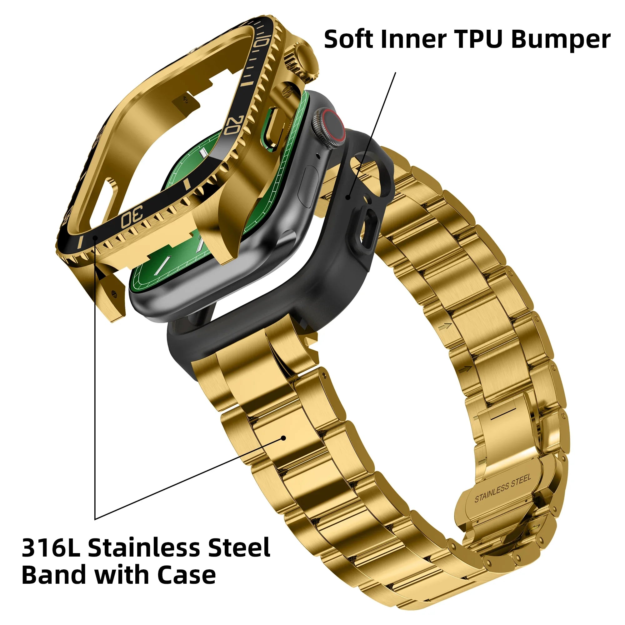 Submariner Mod Kit Stainless Steel For Apple Watch