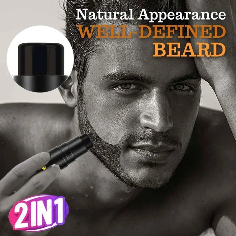 Waterproof Beard Filling Stamp, Beard Brush Enhancer Moustache Bellezon    - 