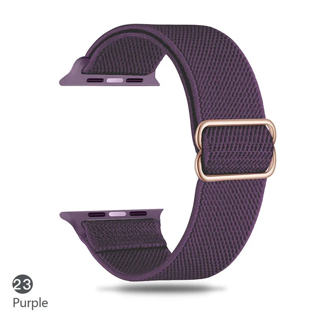 Scrunchie Adjustable Elastic Nylon Apple Watch Bands For All Series purple Watch Accessories - VivaStraps