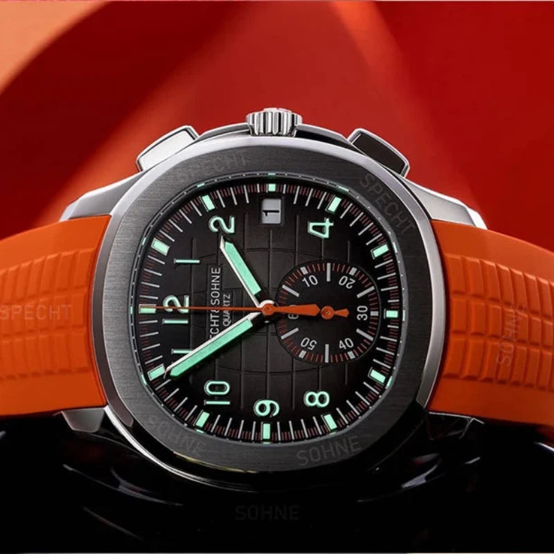 Specht & Sohne Chrono Quartz Aquanaut Homage Watches - orange 2 - Viva TImepiece