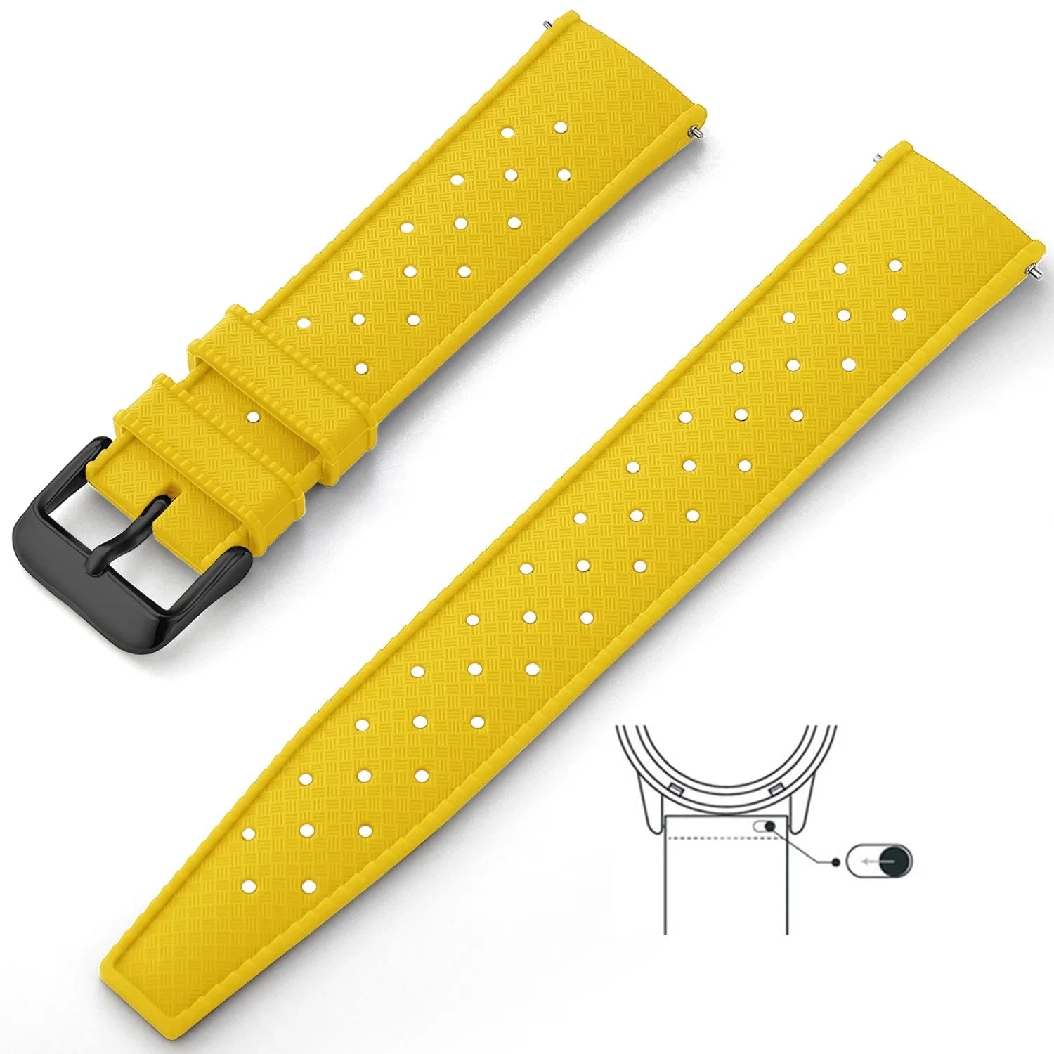 Tropical Silicone Strap Quick Release Watch Strap for Oris Seiko Citizen Viva Timepiece    - 