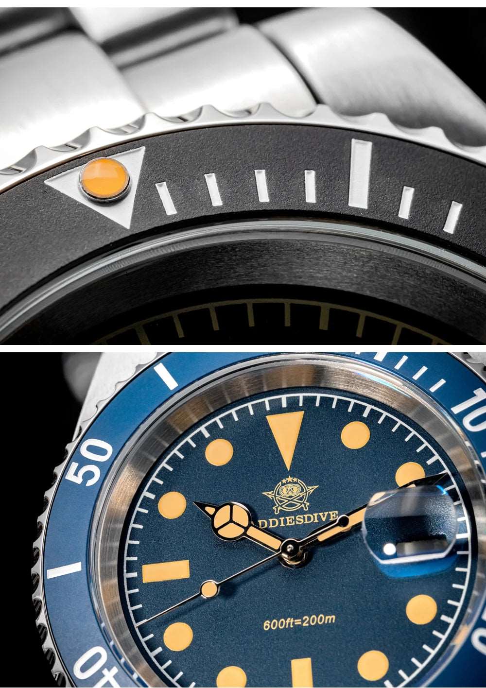 Addiesdive Retro Submariner Ceramic Bezel Quartz Diving 200m Luminous 41mm Watches - ADDIESDIVE