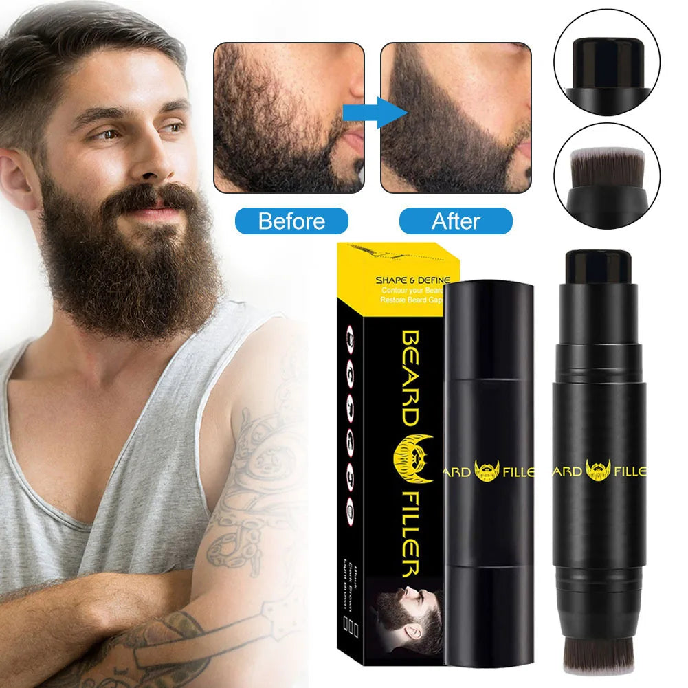 Waterproof Beard Filling Stamp, Beard Brush Enhancer Moustache Bellezon    - 