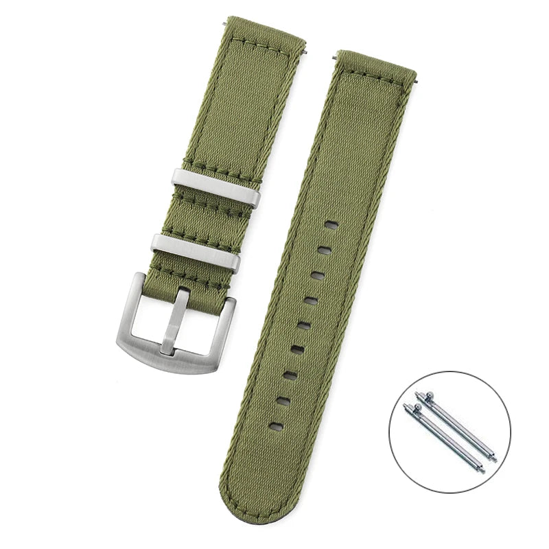 Premium Smooth Soft Canvas Sport Universal Replacement Band Viva Timepiece A2.Military green 20mm  - 1005004841277984-A2.Military green-20mm