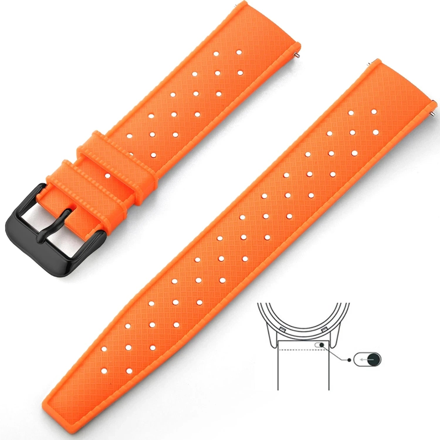 Tropical Silicone Strap Quick Release Watch Strap for Oris Seiko Citizen Viva Timepiece    - 