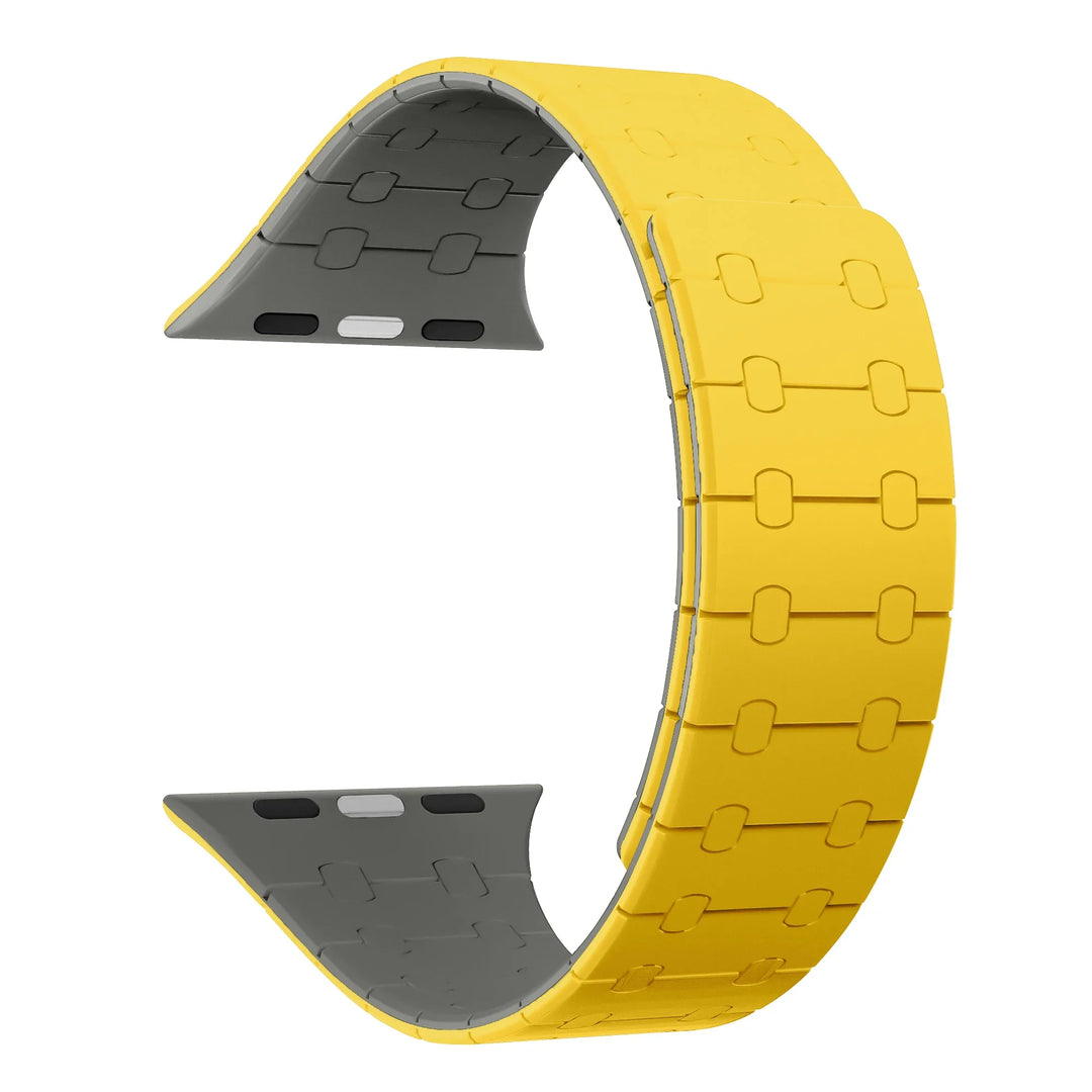 Magnetic Silicone Loop Bracelet for Apple Watch yellow grey Watch Accessories - Viva Timepiece