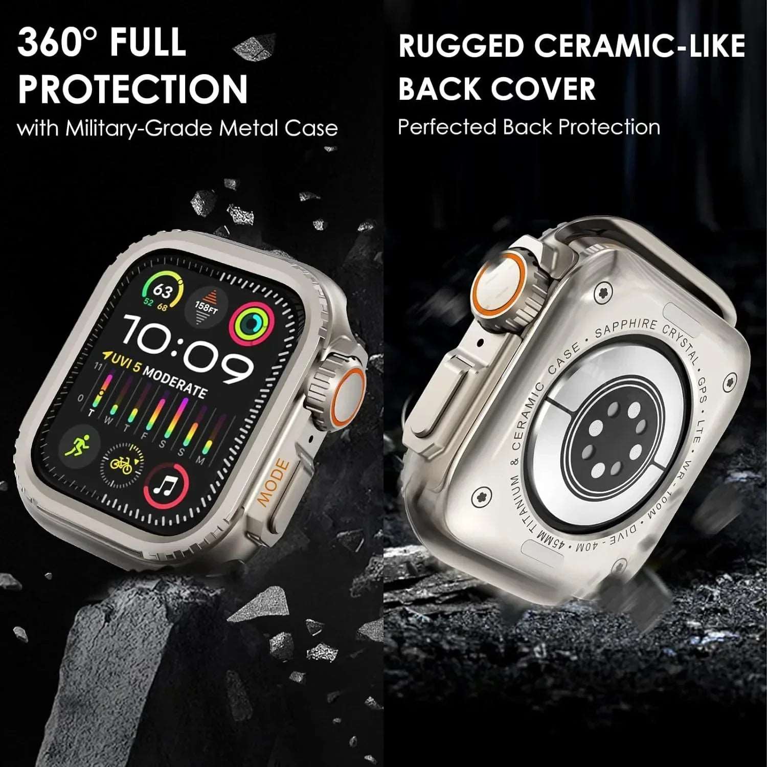 Rugged Metal Cover for Apple Watch 10 & Ultra Series Protective Stylish Case - Viva Timepiece | Viva Timepiece