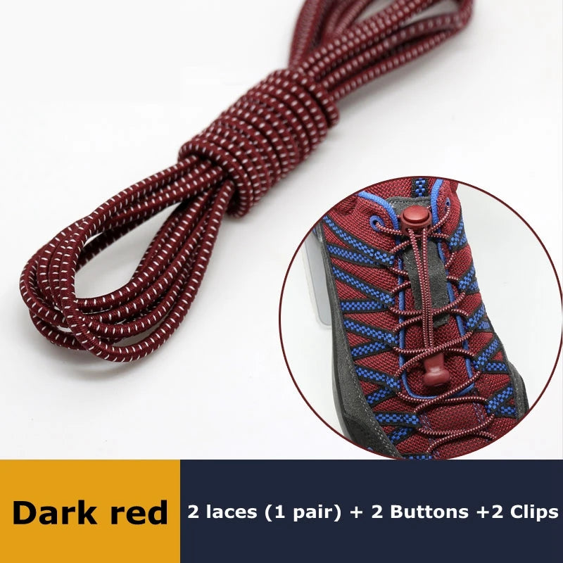 SMATLELF Quick Lace No Tie Shoelaces – 23 Colors Viva Timepiece Dark red 100cm  - 33019515033-Dark red-100cm-CHINA