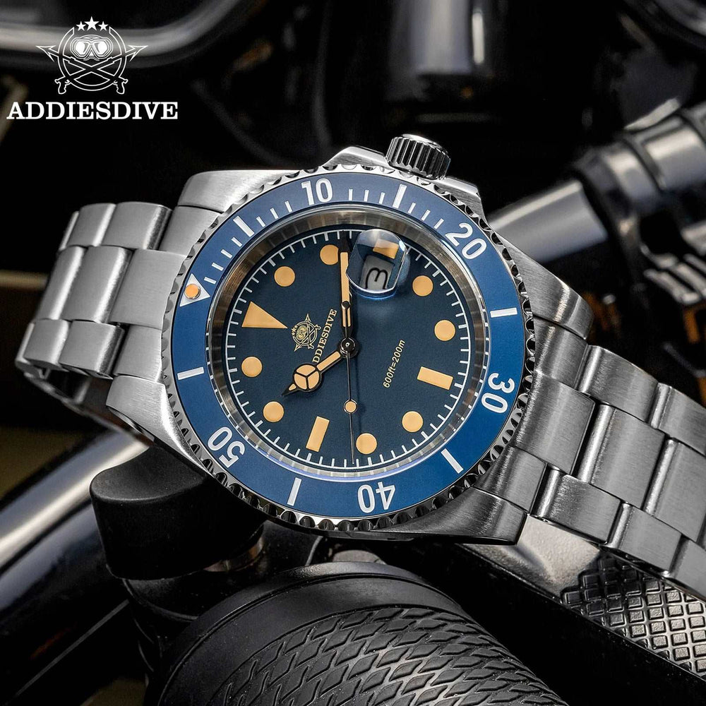 Addiesdive Retro Submariner Ceramic Bezel Quartz Diving 200m Luminous 41mm Watches - ADDIESDIVE