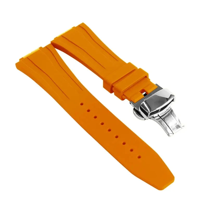 Replacement Fluorine Rubber Strap Butterfly Clasp for Casio G-Shock GA-2100 GM-2100 GA-2110 GM-5600 Viva Timepiece Orange-Silver-Butterfly Clasp GA-2100  - 1005005656984317-Orange-Silver-02-GA-2100-CHINA