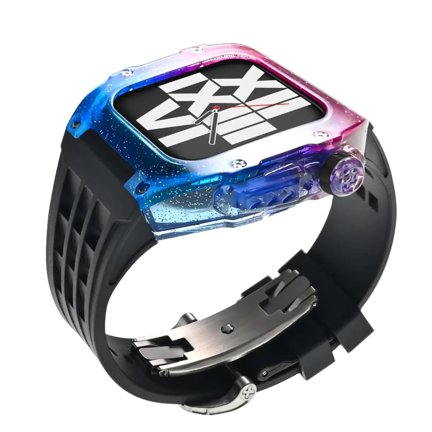 Rainbow Transparent Case Mod Kit for Apple Watch Viva Timepiece PurpleU-B-Butterfly 44mm  - 1005006365867503-PurpleU-B-Butterfly-44mm