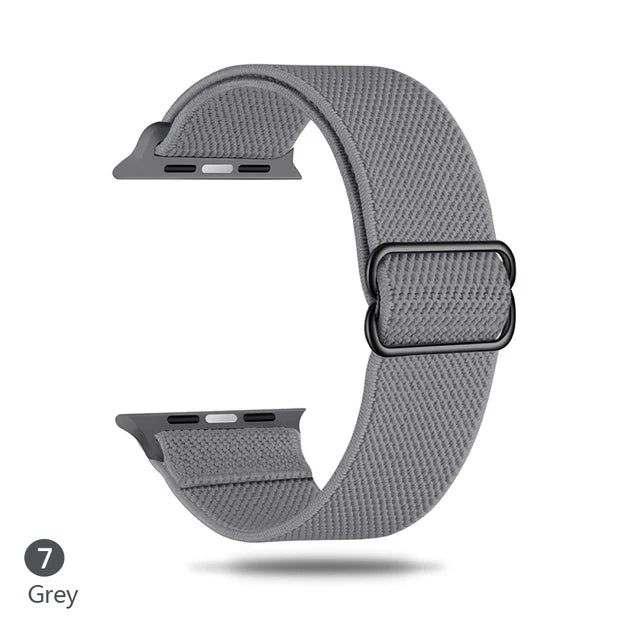 Scrunchie Adjustable Elastic Nylon Apple Watch Bands For All Series grey Watch Accessories - VivaStraps