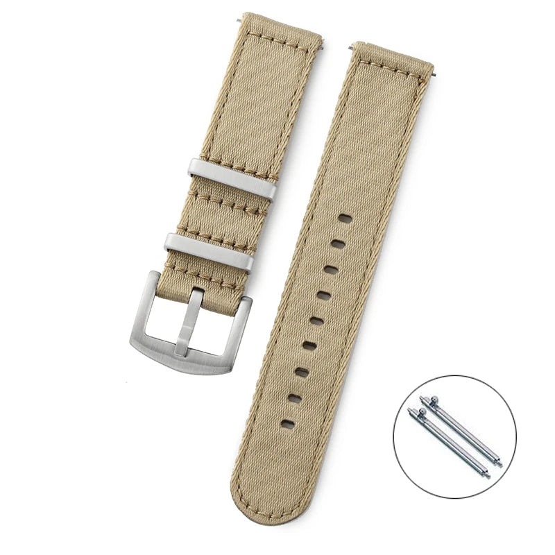 Premium Smooth Soft Canvas Sport Universal Replacement Band Viva Timepiece A3.Khaki 20mm  - 1005004841277984-A3.Khaki-20mm