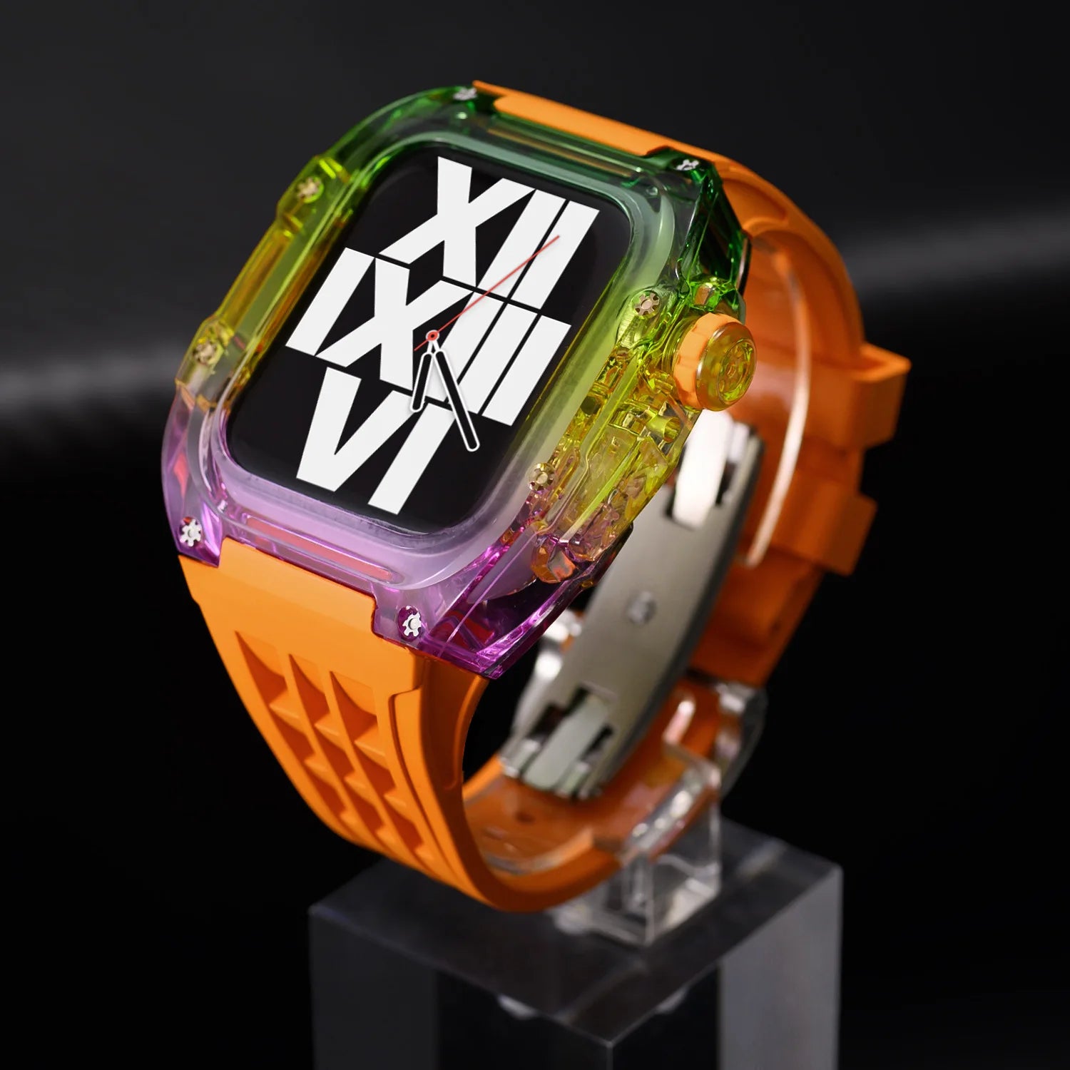 Rainbow Transparent Case Mod Kit for Apple Watch Viva Timepiece    - 