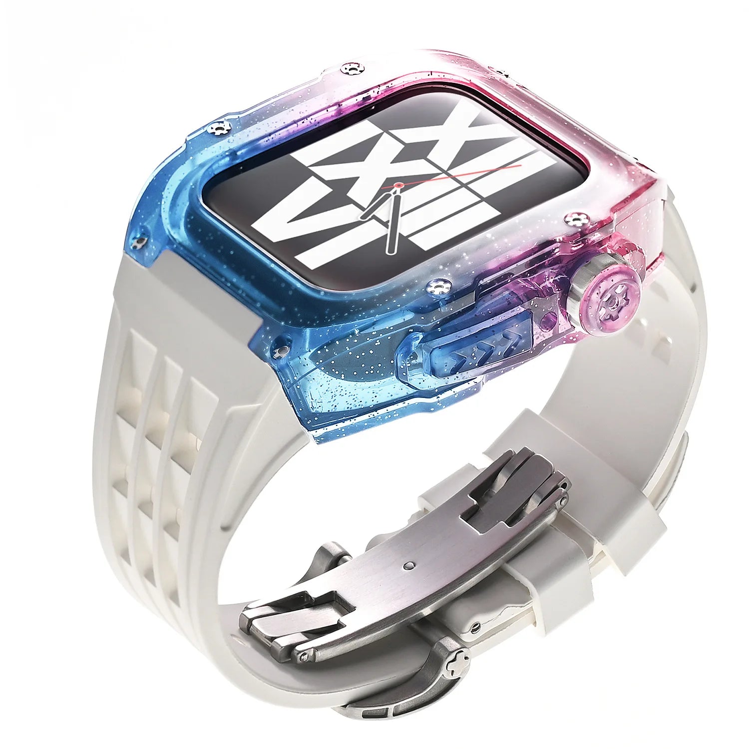 Rainbow Transparent Case Mod Kit for Apple Watch Viva Timepiece PurpleU-W-Butterfly 44mm  - 1005006365867503-PurpleU-W-Butterfly-44mm