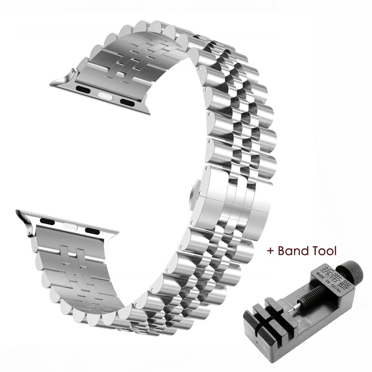 RRX Jubilee Replacement Steel Bracelet Apple Watch Bands Viva Timepiece Silver tool 42mm 44mm 45mm  49MM  - 1005001645201199-Silver tool-42mm 44mm 45mm  49MM-CHINA