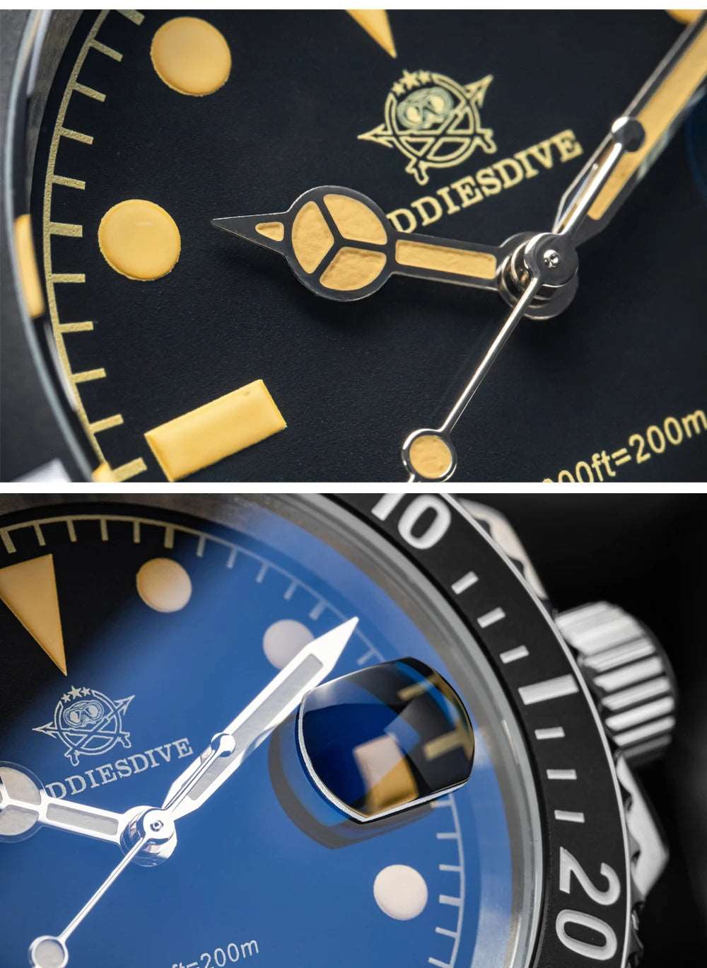 Addiesdive Retro Submariner Ceramic Bezel Quartz Diving 200m Luminous 41mm Watches - ADDIESDIVE