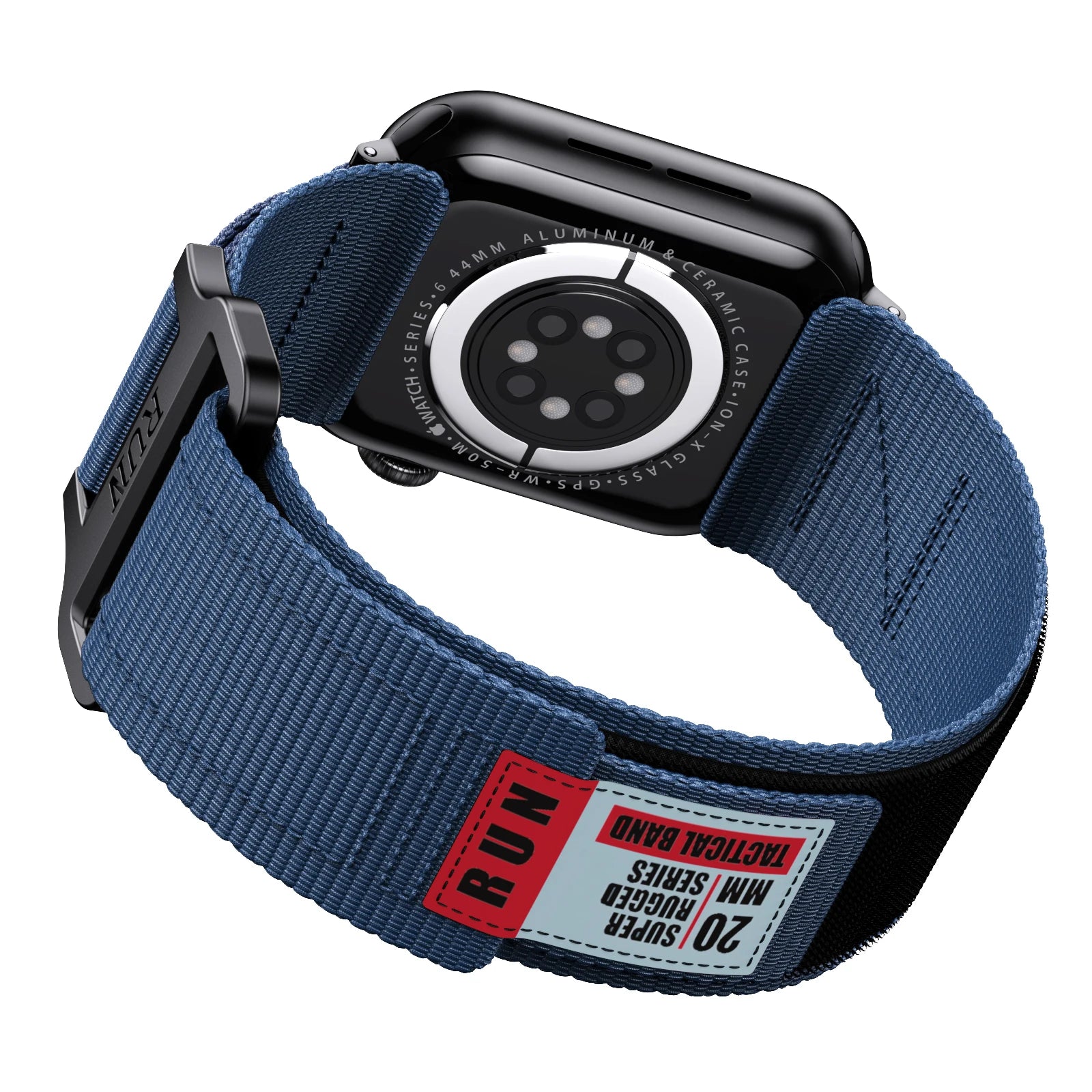 RUN Canvas Sports Strap Nylon Loop Band For Apple Watch Viva Timepiece Navy blue L for 42mm44mm45mm49mm  - 1005007226518905-Navy blue S-L 42mm44mm45mm49mm