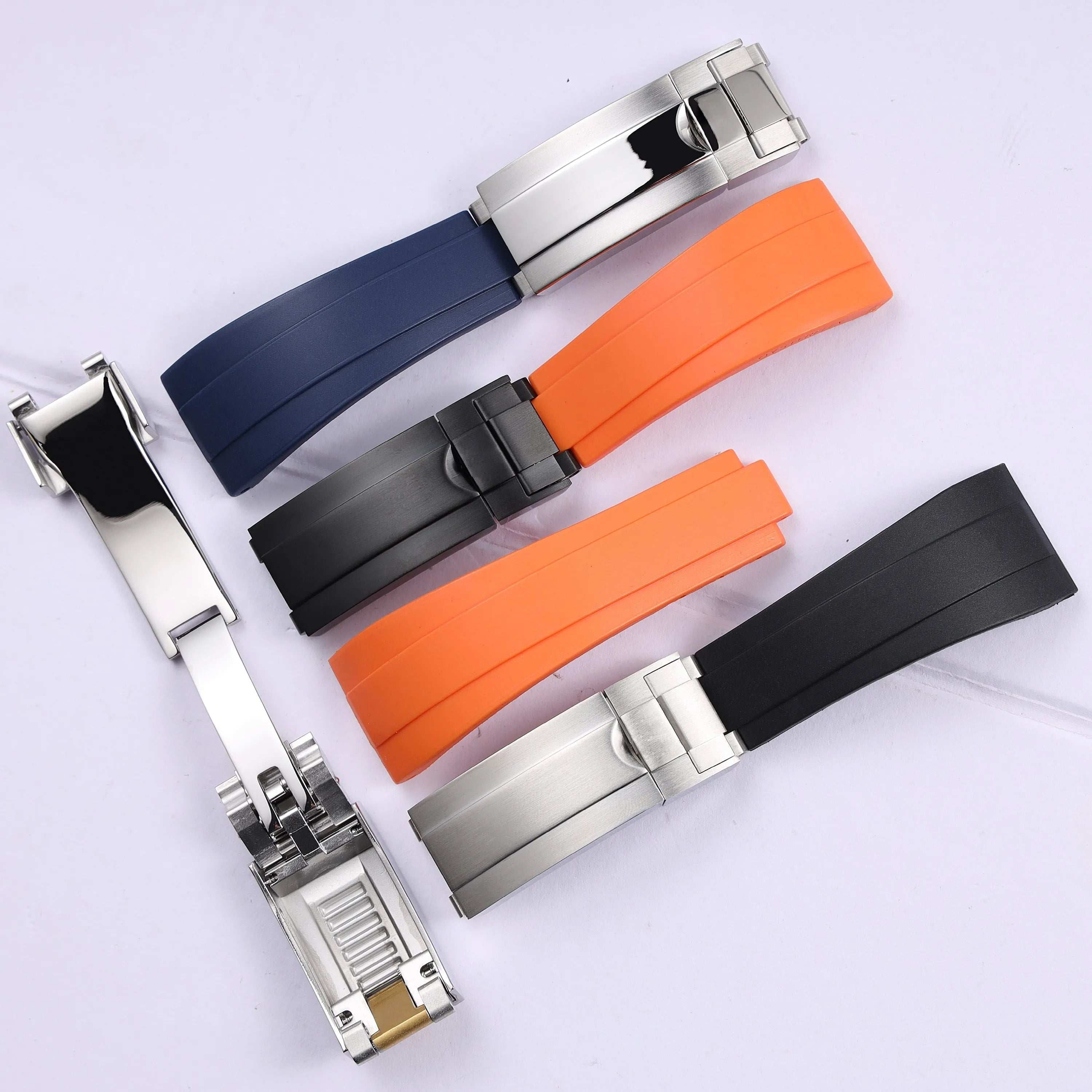 VivaStraps 20mm Glide Lock Micro-Adjust Rubber Watchband Watch Accessories - VivaStraps