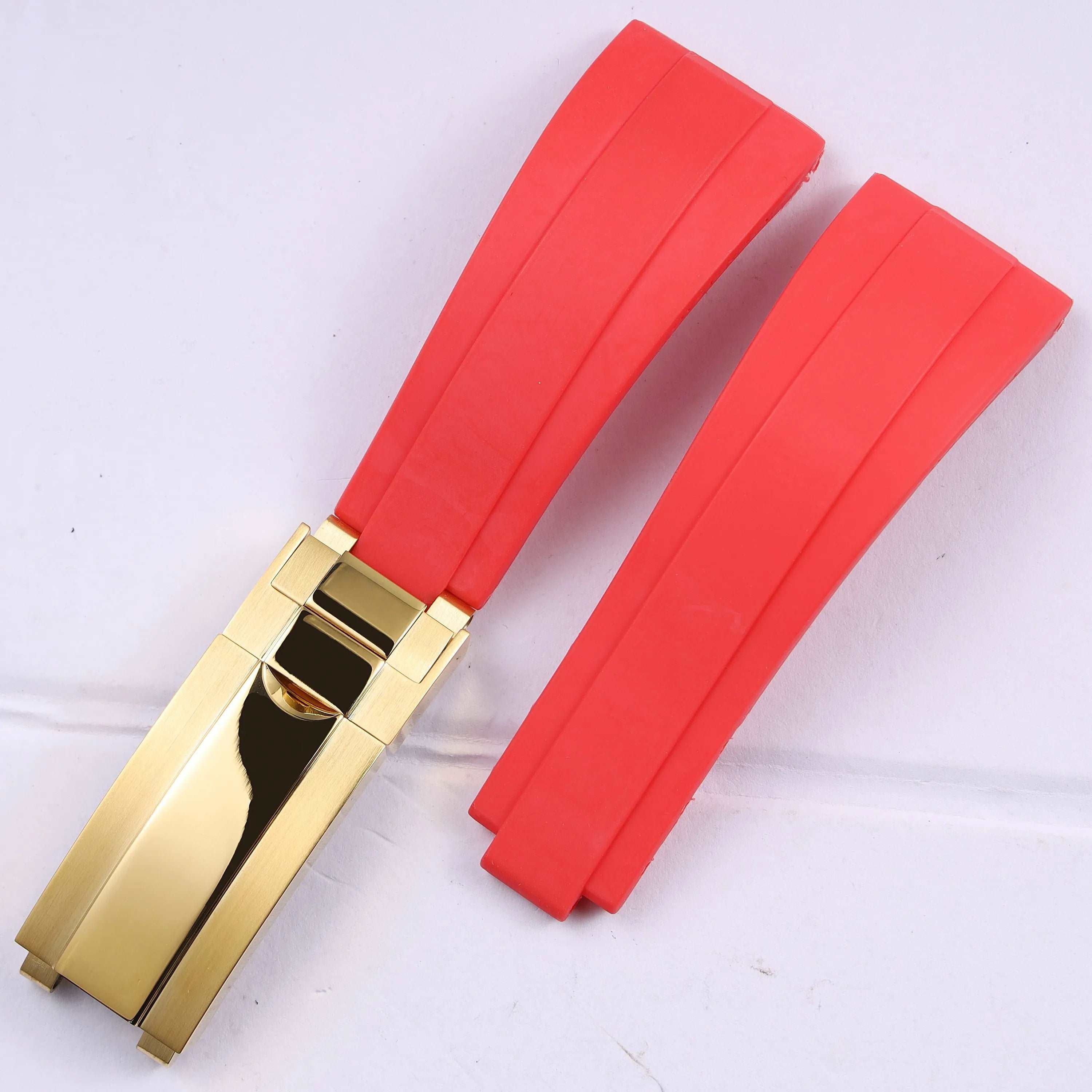 VivaStraps 21mm Glide Lock Micro-Adjust Rubber Watchband gold clasp strap and clasp 21mm - VivaStraps | Viva Timepiece