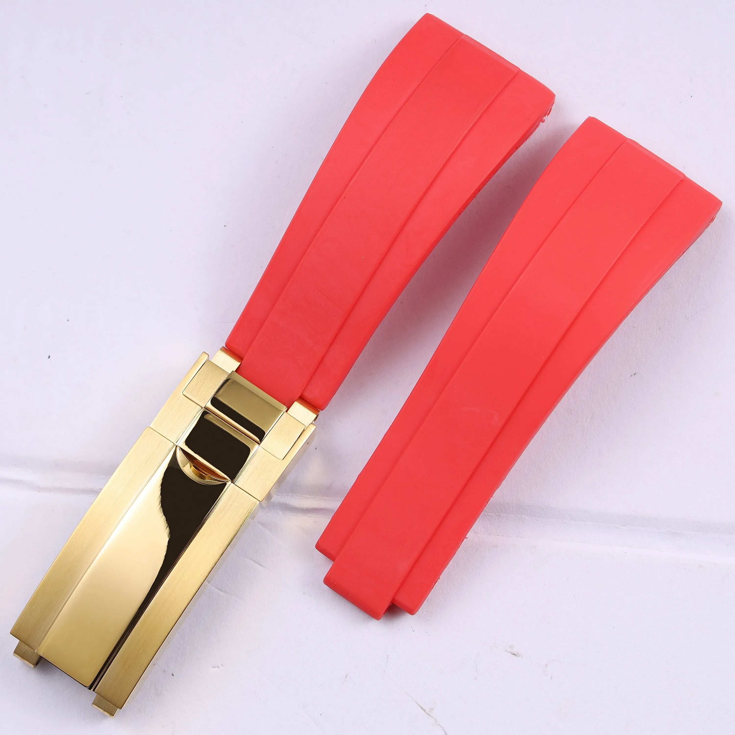 VivaStraps 20mm Glide Lock Micro-Adjust Rubber Watchband gold clasp strap and clasp 20mm Watch Accessories - VivaStraps