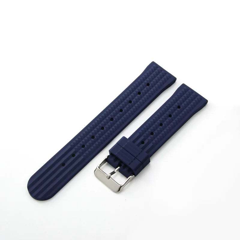 Premium Soft Rubber Waffle Universal Replacement Watch Band Viva Timepiece blue 20mm  - 1005005993555163-blue-20mm