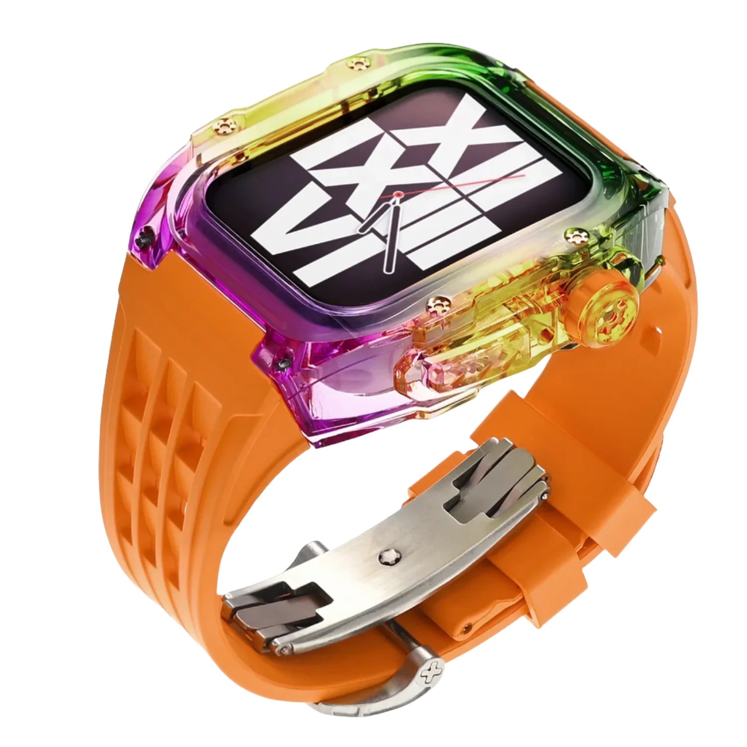 Rainbow Transparent Case Mod Kit for Apple Watch Viva Timepiece Rainbow-O-Butterfly 44mm  - 1005006365867503-Rainbow-O-Butterfly-44mm