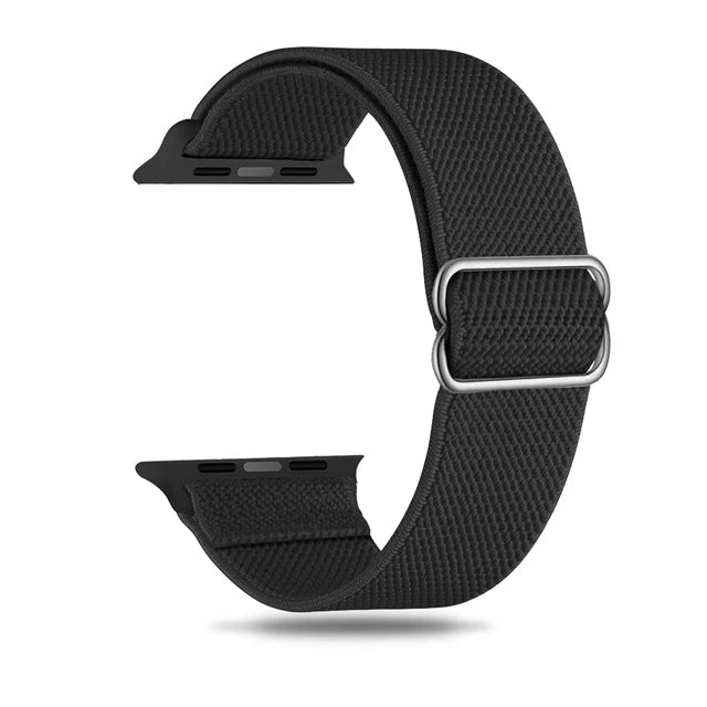 Scrunchie Adjustable Elastic Nylon Apple Watch Bands For All Series Black Watch Accessories - VivaStraps